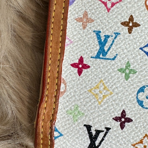 Auth Louis Vuitton Murakami Multi Color Monogram Kiss Lock Wallet Collectible - Picture 3 of 8